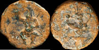 IBERIAN PUNIC REPUBLICAN Ancient Hispania - Ebusus (Ibiza) Ae 1/4 Calco - 15 mm / 2.53 gr. -