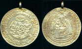Taufmedaille: Vergoldete Silbermedaille Taufe Christi o.J. TTB Henkel, vergoldet