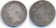 Hessen Darmstadt: 1/2 Gulden 1843 Ludwig II, 1830-1848: TTB