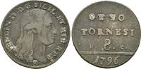 Italien Neapel und Sizilien: 8 Tornesi Ferdinand IV, 1799-1805: -