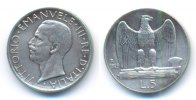 5 Lire Mit 2 Rosetten in der Randschrift! 1929 R Italien: Victor Emanuele III. 1900-1946.  vz