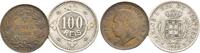 Portugal: Lot 2 Stück: 100 Reis 1900, 5 Reis 1888 -