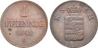 Sachsen: 1 Pfennig 1841 G Friedrich August II, 1836-1854: SPL leichte Kratzer