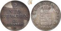 Sachsen: 2 Neugroschen 1841 G Friedrich August II, 1836-1854: TTB