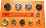 BRD: Kursmünzensatz 1 Pfennig bis 5 Mark 1995 D FDC