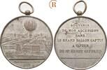 Frankreich: Versilberte Bronzemedaille auf den Ballonflug 3. Republik, 1870-1940: -
