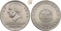 Weimarer Republik: 3 Reichsmark Lessing 1929 A TTB+ kleiner Randfehler