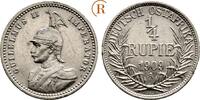 Deutsch Ostafrika: 1/4 Rupie 1909 A TTB Randfehler