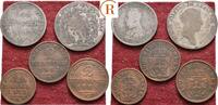Preussen: Lot 5 Münzen ab 1/6 Taler 1812 -
