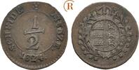 Württemberg: 1/2 Kreuzer Wilhelm I, 1816-1864: -