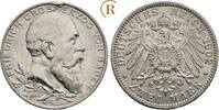 Kaiserreich: Baden: 2 Mark auf sein Regierungsjubiläum 1902 Friedrich I, 1856-1907: TTB Henkelspur