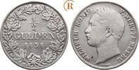 Württemberg: 1/2 Gulden Wilhelm I, 1816-1864: -