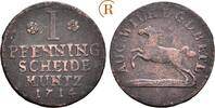 Braunschweig Wolfenbüttel: 1 Pfennig August Wilhelm, 1714-1731: -