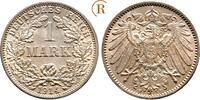 Kaiserreich Kleinmünzen 1 Mark 1914 F FDC-