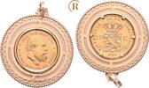 Niederlande: 10 Gulden GOLD mit hübscher Goldfassung -