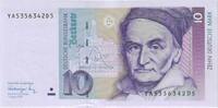 Deutschland 10 DM Deutsche Mark Ro 297b YA/D unc Replacement Ersatznote -