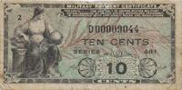 USA Vereinigte Staaten 10 Cents PM 23r Replacement Series 481 Plate 2 PMC -