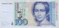 100 DM Deutsche Mark 1996 Deutschland Ro 310c ZA/D Replacement / Ersatznote  ---K2 