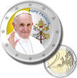 Papa Franciscus and Vatican Euro Colour Coins & Souvenir Banknote Colour AGAB - Set of 3