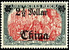 Deutsche Post in China 5 Mark with overprint 'China 2 1/2 Dollar', mint ... 95,00 EUR  + 5,50 EUR frais d'envoi