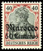 Deutsche Post in Marokko 40 Pfennig Germania with overprint 'Marocco 50 ... 35,00 EUR  + 5,50 EUR frais d'envoi