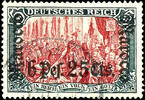 Deutsche Post in Marokko 5 Mark with overprint 6 Pes. 25 Cts, sound, use... 169,00 EUR  + 6,50 EUR frais d'envoi