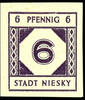 Niesky 6 Pf . Numeral, imperforated, perfectly mint never hinged, expert... 119,00 EUR  + 6,50 EUR frais d'envoi