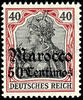 Deutsche Post in Marokko 40 Pfennig Germania with overprint' Marocco 50 ... 35,00 EUR  + 5,50 EUR frais d'envoi