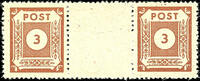 SBZ 3 Pfennig numerals, bright orange brown, horizontal gutter pair, per... 329,00 EUR  + 6,50 EUR frais d'envoi