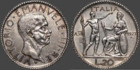Weltmünzen 20 Lire Italie Victor Emmanuel III (1900-1943) -