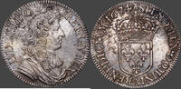 Frankreich Demi- écu Louis XIV (1643-1715) à la cravate Paris -
