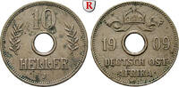 German East Africa 10 Heller 10 Heller 1909, J, Cu-Ni. Jaeger 719; KM 12. -