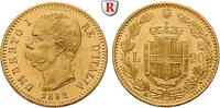 Italy 20 Lire Kingdom Of Italy, Umberto I, 1878-1900, Gold, 6,45 g -