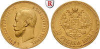 Russia 10 Roubles Nicholas II, 1894-1917, Gold, 8,56 g -