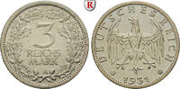 Standard currency 3 Reichsmark 3 Reichsmark 1931, A. Kursmünze. Jaeger 349. -