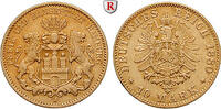 Hamburg 10 Mark 10 Mark 1880, J. Gold. Jaeger 209. current price. -