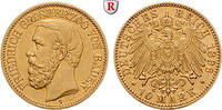 Baden 10 Mark Friedrich I., 1852-1907, 10 Mark 1896, G. Gold. Jaeger 188. current price. -