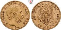 Sachsen 10 Mark Albert, 1873-1902, 10 Mark 1888, E. Gold. Jaeger 261. current price. -