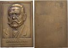 Personenmedaillen Bronze-Plakette Hindenburg, Paul von Beneckendorff und *2.10.1847 Posen, +2.8.1934 Neudeck, Generalfeldmarschall und Reichspräsident. -