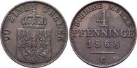 Brandenburg-Preussen CU-4 Pfennig Wilhelm I. 1861-1888. -
