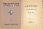 Medaillen und Thematik Archiv für Medallen- und Plaketten-Kunde. -