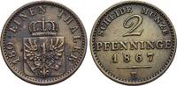 Brandenburg-Preussen CU-2 Pfennig Wilhelm I. 1861-1888. -
