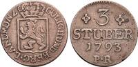 Jülich-Berg 3 Stüber 1 Karl Theodor von Pfalz-Sulzbach 1742-1799. -