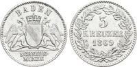 Baden-Durlach 3 Kreuzer Friedrich I. 1852-1907. -