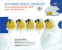 Duitsland 5x 2 Euro Complete set van 5 Muntplaatsen - Baden -