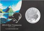 New Zealand 1 Dollar 2014 Kiwi Bu in Blister 139,50 EUR  + 15,00 EUR frais d'envoi