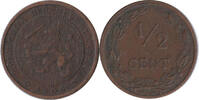 Nederland Koninkrijk ½ Cent Wilhelmina 1890-1948 -