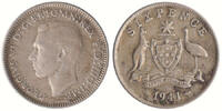 Australia 6 Pence George VI 1936-1952 -