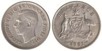 Australia 6 Pence George VI 1936-1952 -