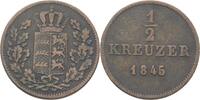 Württemberg 1/2 Kreuzer 1845 Wilhelm I., 1816-1864 ss 10,00 EUR prix TTC + 7,00 EUR frais d'envoi